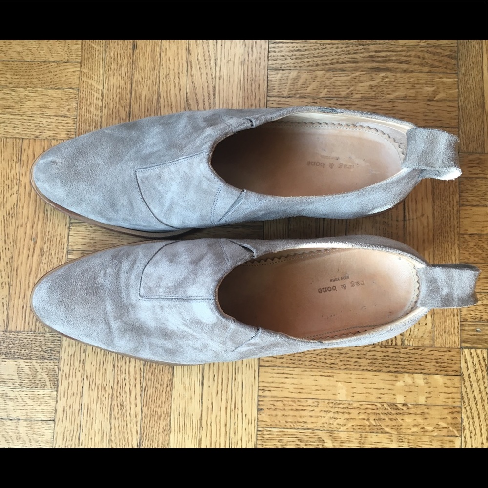 Rag & Bone grey suede ankle booties